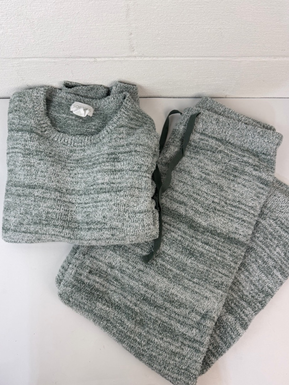 SOFTIES Set Marshmallow Crew Neck Lounge Top & Pants, Small